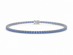 Bracciale tennis oro 9 ct e zaffiri blu