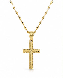 Collana croce semi lavorata oro