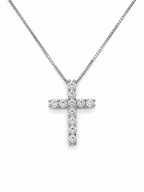 Collana croce oro 9ct e diamanti big