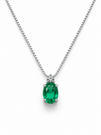 Collana oro 9ct e smeraldo verde