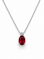 Collana oro 9ct e rubino rosso
