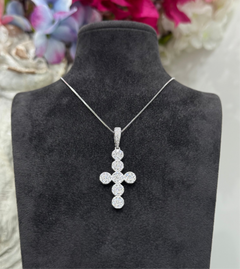 Collana croce TONDA argento