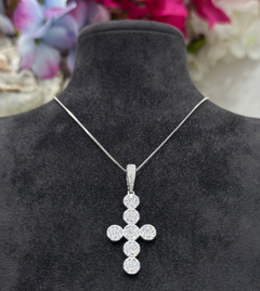 Collana croce TONDA argento