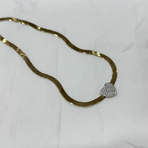 Collana piattina HEART argento
