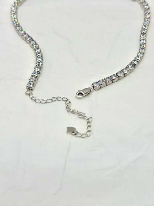 Collana choker TENNIS argento