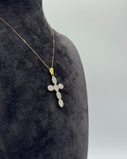 Collana con croce tonda oro