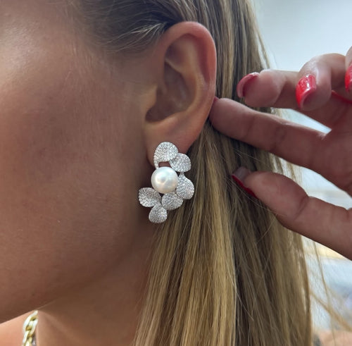 Orecchini ARGENTO foglia&perle 🍃