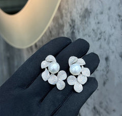 Orecchini ARGENTO foglia&perle 🍃