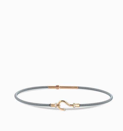 Bracciale MAN grigio oro & diamanti