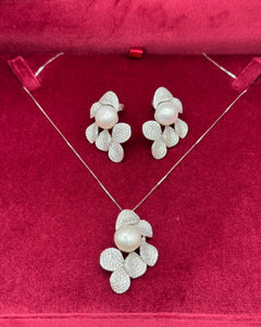 Pendente ARGENTO foglie&perla🍃