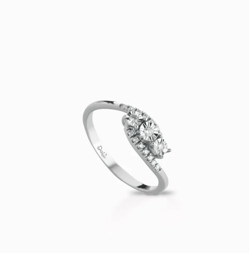 Anello trilogy oro e diamanti