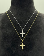 Collana con croce mini zirconata oro