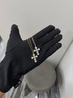 Collana croce FLOWERS argento