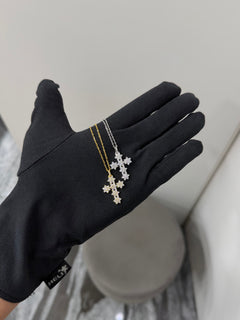 Collana croce FLOWERS argento