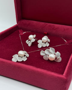 Pendente ARGENTO foglie&perla🍃