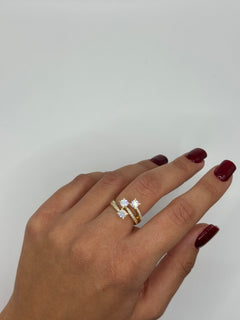 Anello trilogy RE C oro zirconato