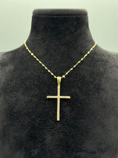 Collana con croce minimal BIG zirconata oro