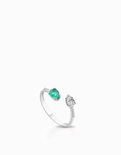 Anello GOCCIA smeraldo e diamanti