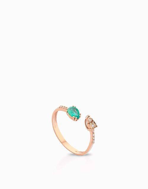 Anello GOCCIA smeraldo e diamanti
