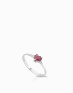 Anello con cuore rubino