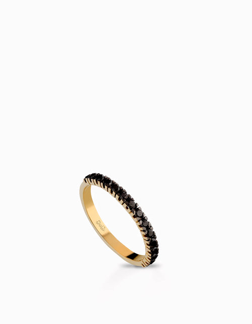 Anello veretta diamanti neri