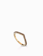 Anello a V diamanti brown