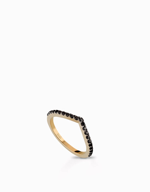 Anello a V diamanti neri