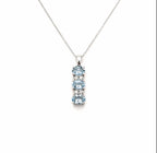 Collana trilogy oro 9ct acquamarina e diamanti