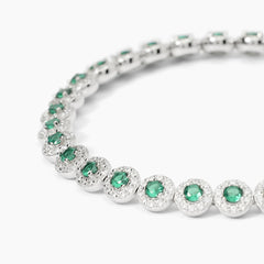 Bracciale tennis MAGIC verde argento