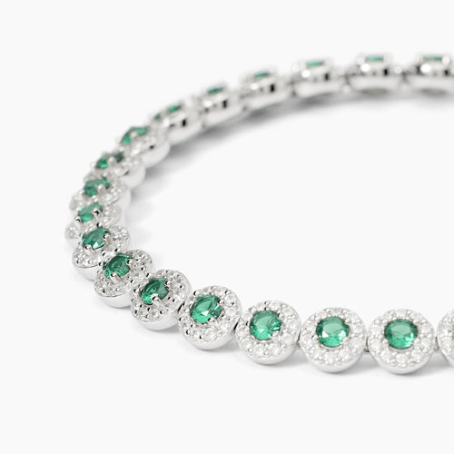 Bracciale tennis MAGIC verde argento