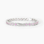 Bracciale tennis MAGIC rosa argento