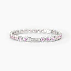 Bracciale tennis MAGIC rosa argento