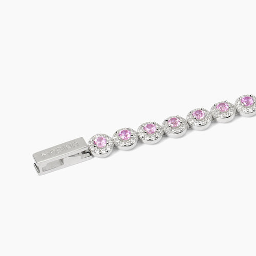 Bracciale tennis MAGIC rosa argento
