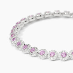 Bracciale tennis MAGIC rosa argento