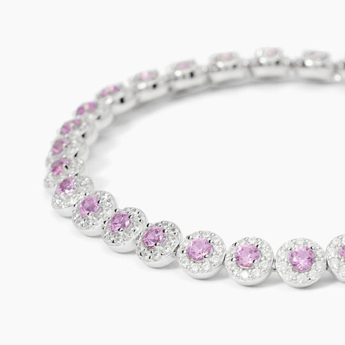 Bracciale tennis MAGIC rosa argento