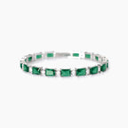 Bracciale tennis baguette verde argento