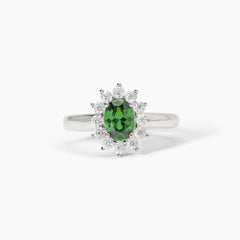 Anello KATE verde argento