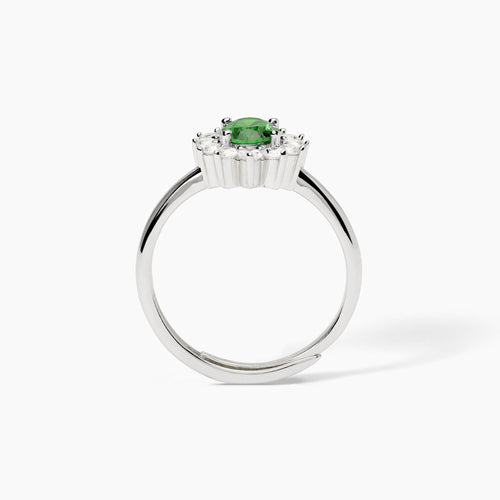 Anello KATE verde argento