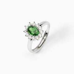 Anello KATE verde argento