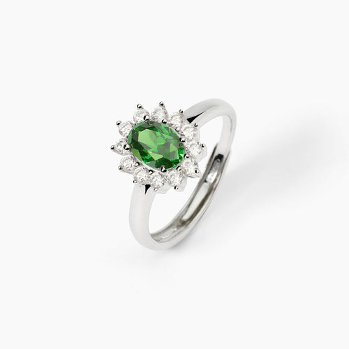 Anello KATE verde argento
