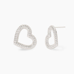 Orecchini HEART aperti argento