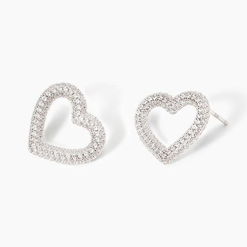 Orecchini HEART aperti argento