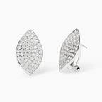 Orecchini FOGLIA pave’ argento
