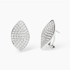 Orecchini FOGLIA pave’ argento