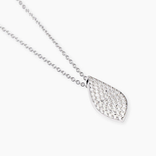 Collana FOGLIA pave’ argento