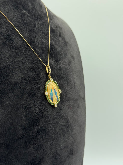 Collana con miracolosa smeraldo oro