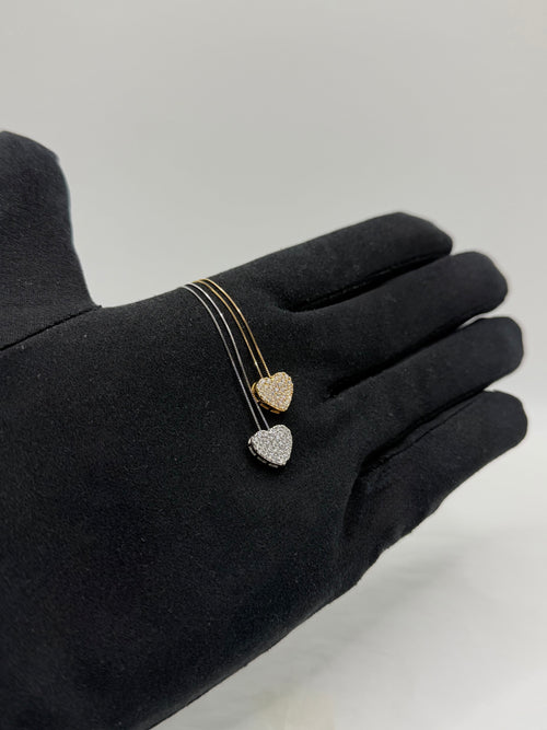 Collana cuoricino pave’ oro