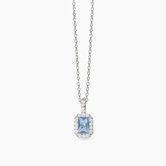 Collana punto luce taglio BAGUETTE argento