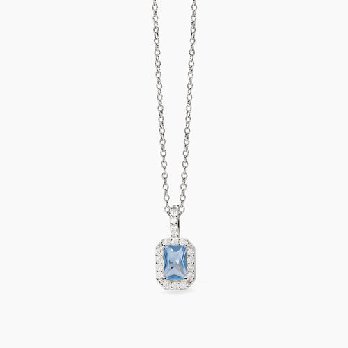 Collana punto luce taglio BAGUETTE argento