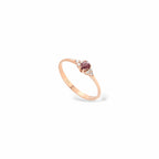 Anello oro rosa e rubino centrale